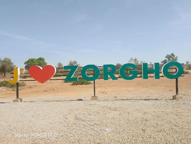 The colourful I love Zorgho sign