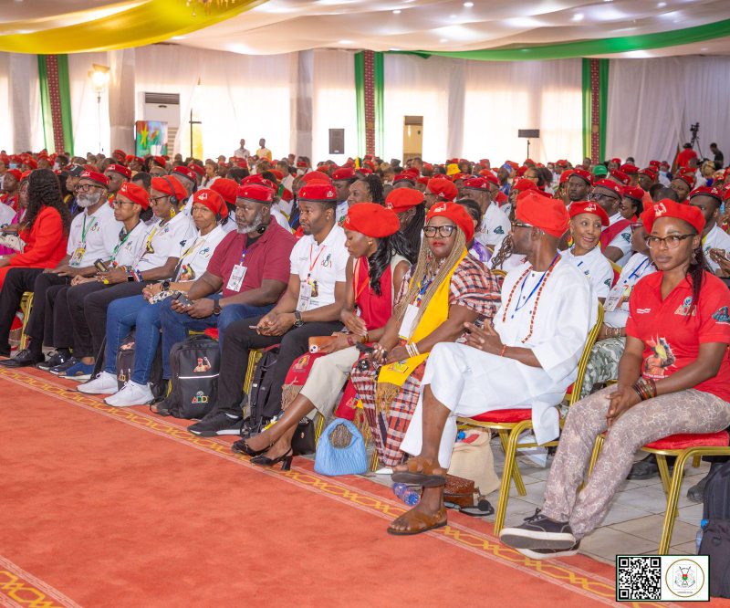 Afro-descendant visitors gathered for a community audience in Burkina Faso