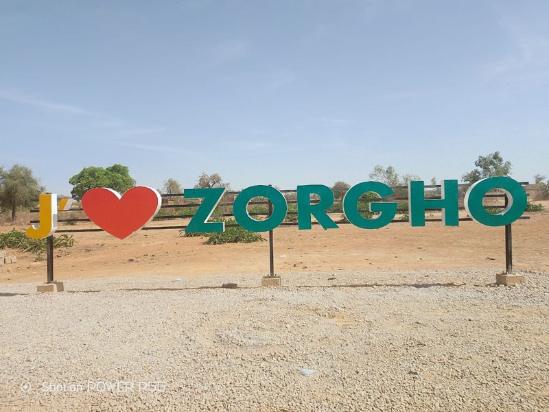 Colourful I love Zorgho sign