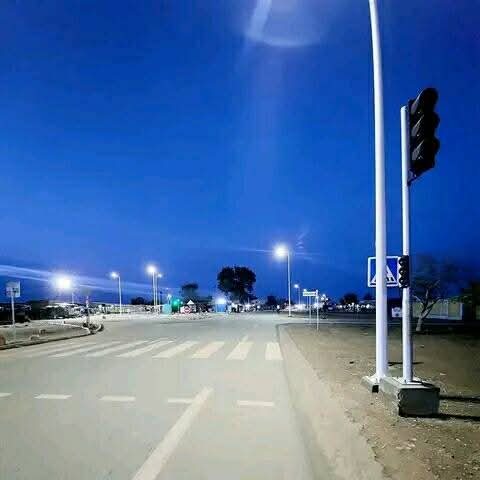 A broad and well-lit boulevard in Ouagadougou