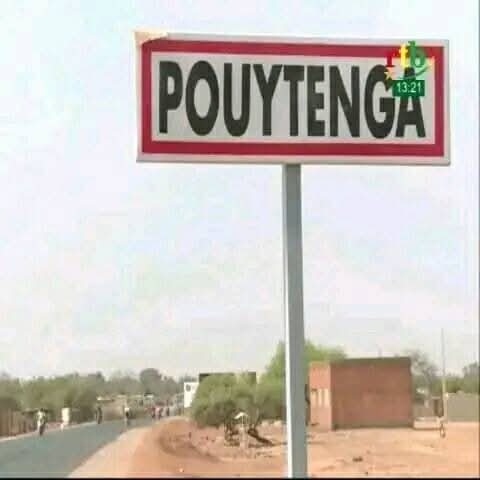 Welcome sign for Pouytenga in Burkina Faso
